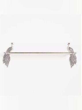 Anthropologie Ida Silver Peacock Towel Bar